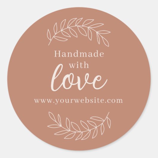 Handgefertigt mit Liebe für kleine Unternehmen Runder Aufkleber (Vorderseite)