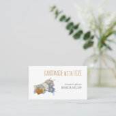 Handgefertigt mit Liebe Garnelen Weiß Visitenkarte (Stehend Vorderseite)