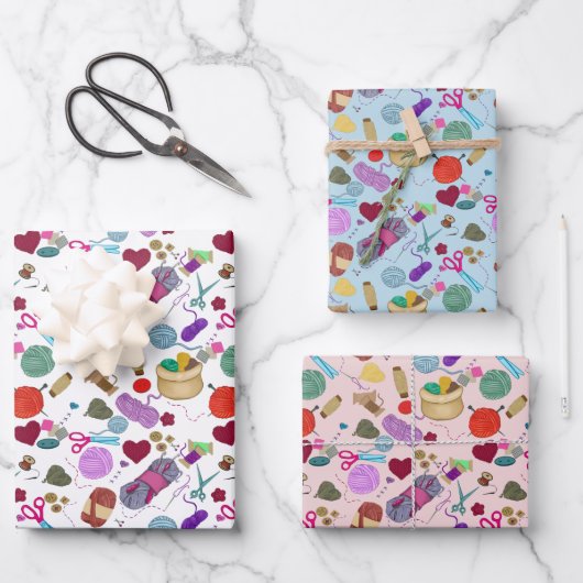 handgefertigt mit Liebe Geschenkpapier Set (Vorderseite)
