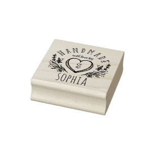 Handgefertigt mit Liebe gezeichnet Florals Heft Mo Gummistempel