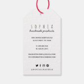 Handgefertigt mit Liebe gezeichnet Florals & Scher Geschenkanhänger (Rückseite)