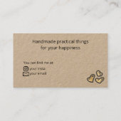 Handgefertigt mit Liebe Gold Nähnadel Kraft Visitenkarte (Rückseite)