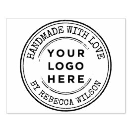 Handgefertigt mit Liebe großes Logo nach Maß Gummistempel