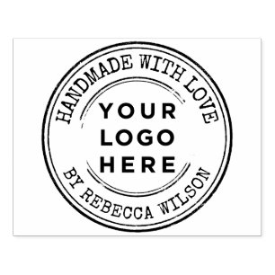 Handgefertigt mit Liebe großes Logo nach Maß Gummistempel