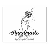 Handgefertigt mit Liebe, Hand Dandelion Grosser Ka Gummistempel (Prägung)