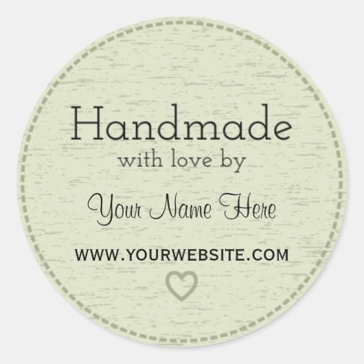 Handgefertigt mit Liebe | Handmade Business Sticke Runder Aufkleber (Vorderseite)