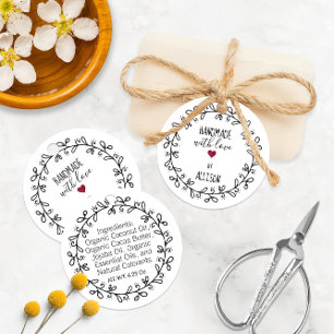 Handgefertigt mit Liebe Handwerk, Handwerkskunst, Geschenkanhänger