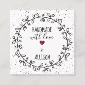 Handgefertigt mit Liebe Handwerkskunst 2-seitige H Quadratische Visitenkarte (Vorderseite)