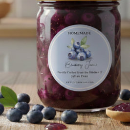 Handgefertigt mit Liebe, hausgemachte Blueberry Runder Aufkleber