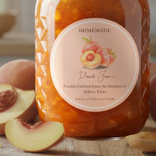 Handgefertigt mit Liebe, hausgemachtes Peach-Marmo Runder Aufkleber