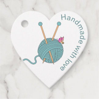 Handgefertigt mit Liebe - Heart Shaped Yarn & Butt Geschenkanhänger