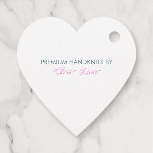 Handgefertigt mit Liebe - Heart Shaped Yarn & Butt Geschenkanhänger (Rückseite)