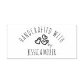 Handgefertigt mit Liebe Hearts Individuelle Name Gummistempel (Prägung)