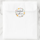 Handgefertigt mit Liebe Herbst Runder Aufkleber (Tasche)