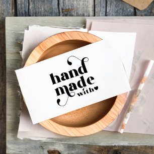 Handgefertigt mit Liebe Herz-Logo Schwarz Visitenkarte
