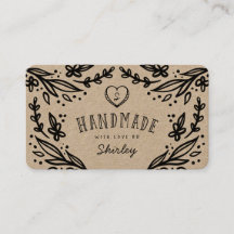 Handgefertigt mit Liebe-Herz-Monogram-Blumendesign