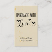 Handgefertigt mit Liebe Herzkalligraphie Wheat Gol Visitenkarte (Vorderseite)