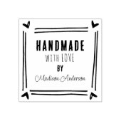 Handgefertigt mit Liebe, Herzrahmen Gummistempel (Prägung)
