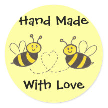 Handgefertigt mit Liebe - Honigbienen mit Herz