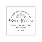 Handgefertigt mit Liebe | Ihr Name und Ihre Danksa Gummistempel (Prägung)