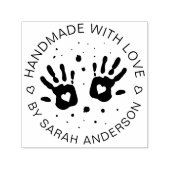 Handgefertigt mit Liebe Ihr Shop und Name Permastempel (Design)