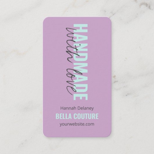 Handgefertigt mit Liebe in Oversified Typografy Li Visitenkarte (Vorderseite)