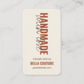 Handgefertigt mit Liebe in Oversifizierter Typogra Visitenkarte (Vorderseite)