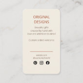 Handgefertigt mit Liebe in Oversifizierter Typogra Visitenkarte (Rückseite)