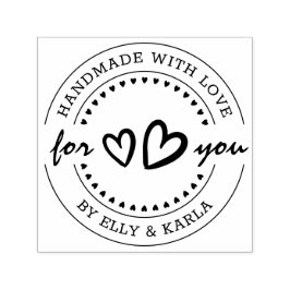 Handgefertigt mit Liebe Individuelle Name & Herz R Permastempel