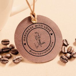 Handgefertigt mit Liebe | Individuelle Name Social Gummistempel