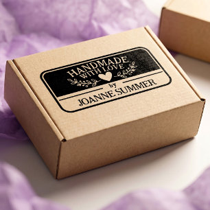 Handgefertigt mit Liebe - Individuelle Verpackung Gummistempel