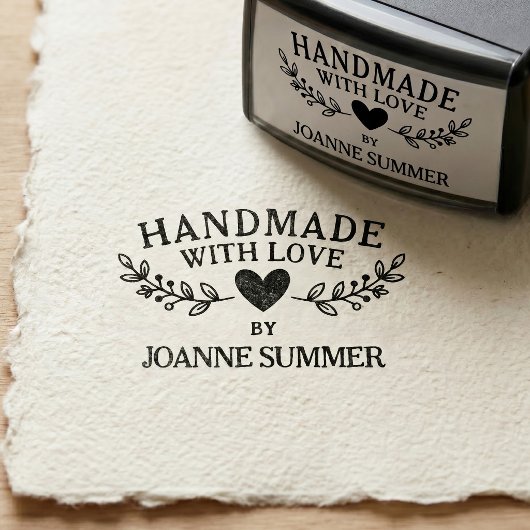 Handgefertigt mit Liebe - Individuelle Verpackung Permastempel