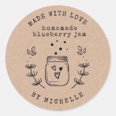 Handgefertigt mit Liebe Jam Label Canning Aufklebe Runder Aufkleber (Vorderseite)