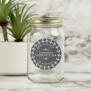 Handgefertigt mit Liebe Jam Label Canning Aufklebe Runder Aufkleber