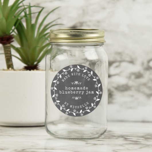 Handgefertigt mit Liebe Jam Label Canning Aufklebe Runder Aufkleber