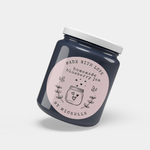 Handgefertigt mit Liebe Jam Label Canning Aufklebe Runder Aufkleber