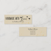 Handgefertigt mit Liebe Kalligrafie und Herz Mini Visitenkarte (Vorne/Hinten)