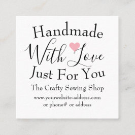 Handgefertigt mit Liebe Kleinkunst Quadratische Visitenkarte