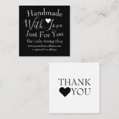 Handgefertigt mit Liebe Kleinkunst Quadratische Visitenkarte (Vorne/Hinten)