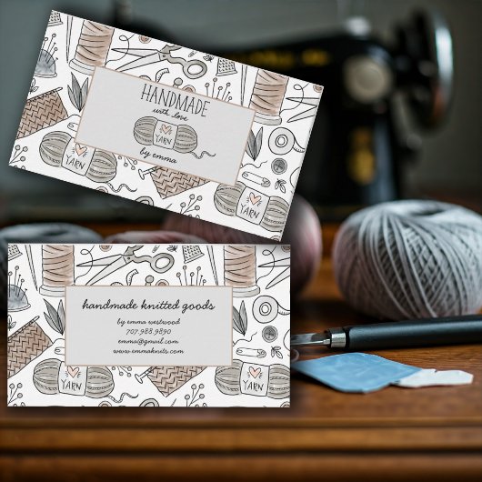 Handgefertigt mit Liebe Knitter Business Card Visitenkarte