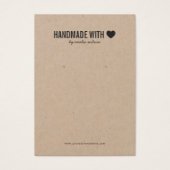 Handgefertigt mit Liebe Kraft Earring Display Card (Vorderseite)