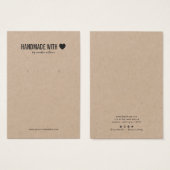 Handgefertigt mit Liebe Kraft Earring Display Card (Vorne & Hinten)