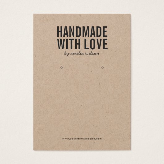 Handgefertigt mit Liebe Kraft Earring Display Card (Vorderseite)