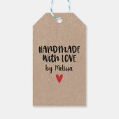 Handgefertigt mit Liebe-Kraft-Geschenktasten Geschenkanhänger (Rückseite)