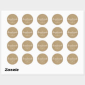 Handgefertigt mit Liebe Kraft Paper Look Label Runder Aufkleber (Blatt)