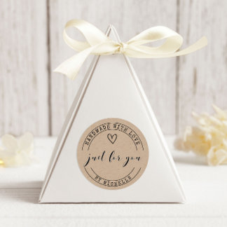 Handgefertigt mit Liebe Kraft Personalisiert Aufkl Runder Aufkleber