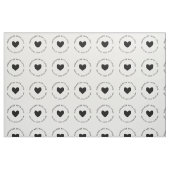 Handgefertigt mit Liebe Kurven Text Schwarzes Herz Stoff (Fat Quarter (45,7 x 55,9 cm))