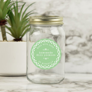 Handgefertigt mit Liebe Label Jar Green Canning Au Runder Aufkleber