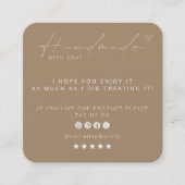 Handgefertigt mit Liebe Logo für kleine Unternehme Quadratische Visitenkarte (Vorderseite)