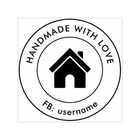 Handgefertigt mit Liebe-Logo-Text Permastempel (Design)